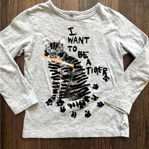 4T Stella McCartney Kids gray cotton tiger shirt!